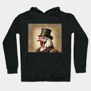 Victorian Chicken Portrait Artistic Gift Fashion Chicken Style Hoodie